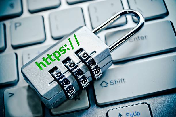 https security lock with https on computer keyboard hypertext transfer protocol photos stock pictures, royalty-free photos & images
