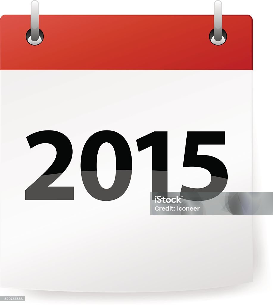 Calendario rojo con año 2015 - arte vectorial de 2015 libre de derechos