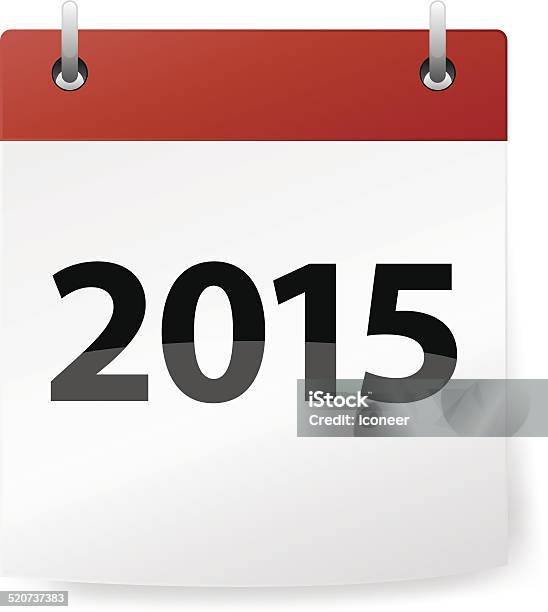 Ilustración de Calendario Rojo Con Año 2015 y más Vectores Libres de Derechos de 2015 - 2015, Astilla, Blanco - Color