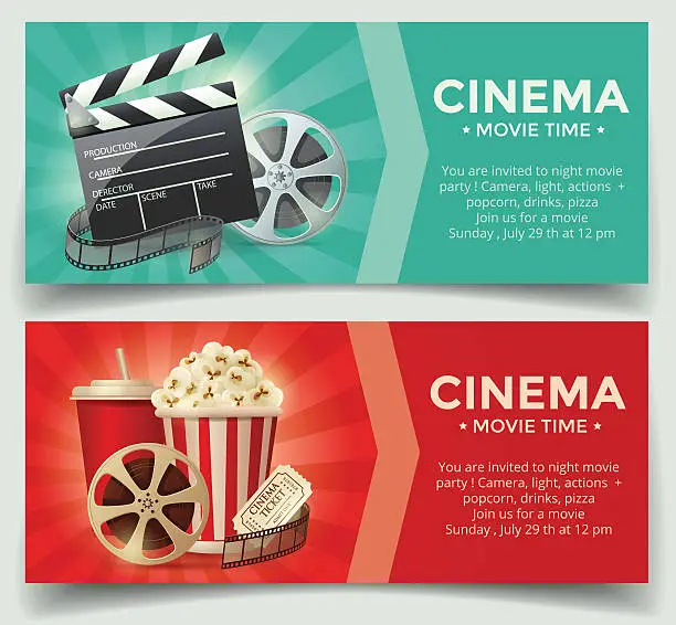 Vector illustration of Cinema concept poster template