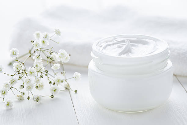 Yogurt cream beauty cosmetic product wellness and relaxation makeup stock photo