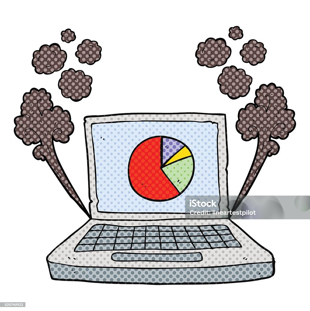 Computer Chart Cartoon Cartoon Laptop Computer With Pie Chart Stock Illustration - Download ...