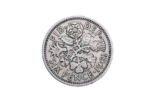 istock Sixpence coin old from the U.K reverse 1961 520741102