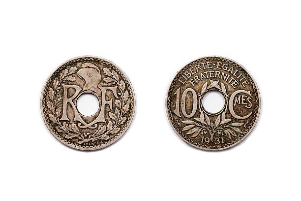 istock Ten Centimes coin from  France 1931 520741424