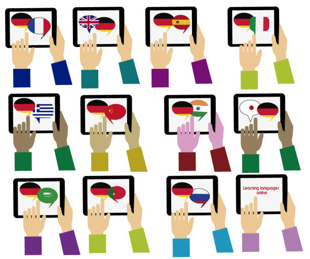 e-learning. alemán, móvil diccionario. el aprendizaje de idiomas en línea - french culture dictionary france text fotografías e imágenes de stock