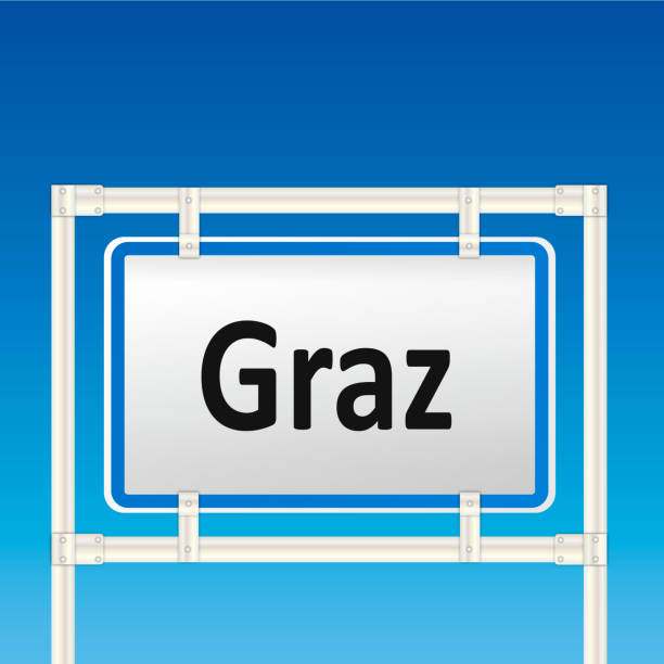 Beautiful pixel clipart Austrian city sign. Image made with high quality editing software. This image is part of a city sign series.