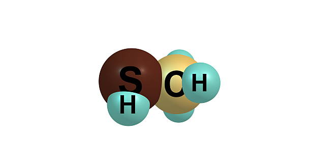 istock 3D illustration of Methanethiol molecular structure isolated on white 520747068