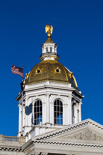 Concord New Hamshire Capitol Dome The state house capital dome of New Hampshire is located in the city of Concord, NH, USA. concord new hampshire stock pictures, royalty-free photos & images