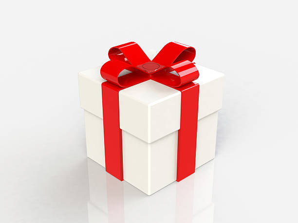 istock gift box, with ribbon like a present. over white background 520756269
