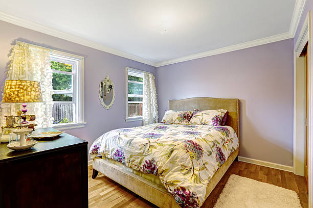 istock Bedroom in light lavender color 520756327