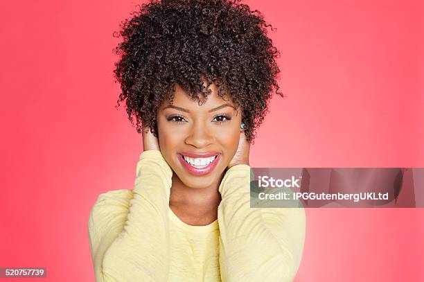 Portrait Of An African American Woman Stock Photo - Download Image Now - Curly Hair, Women, One Woman Only