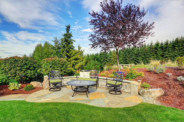 istock Romantic sitting area with picturesque landscape 520757919