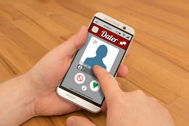 istock Smartphone swiping / gesture control of mobile dating app 520766816