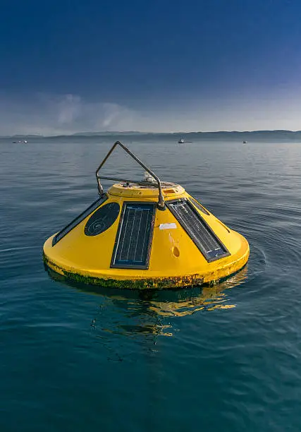 Photo of Small weather oceanographic buoy