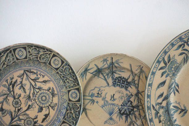 istock White and blue Chinese porcelain plates 520769360