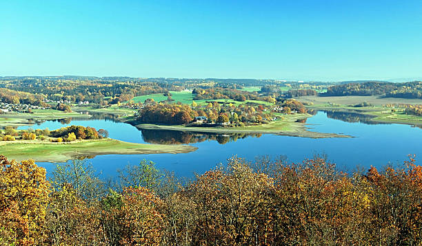 Talspere Pohl near Plauen during nice autumn day stock photo