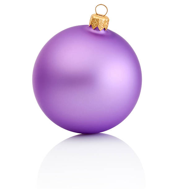 istock Purple christmas ball Isolated on white background 520770343