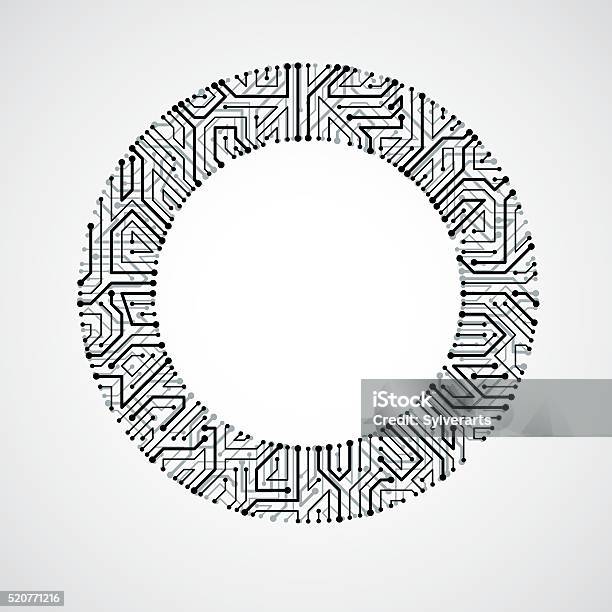 Vector Circuit Board Circle Digital Technologies Abstraction Stock ...