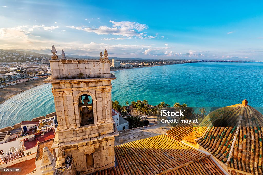 Peñíscola di vista dall'alto di Papa Luna s Castello - Foto stock royalty-free di Spagna