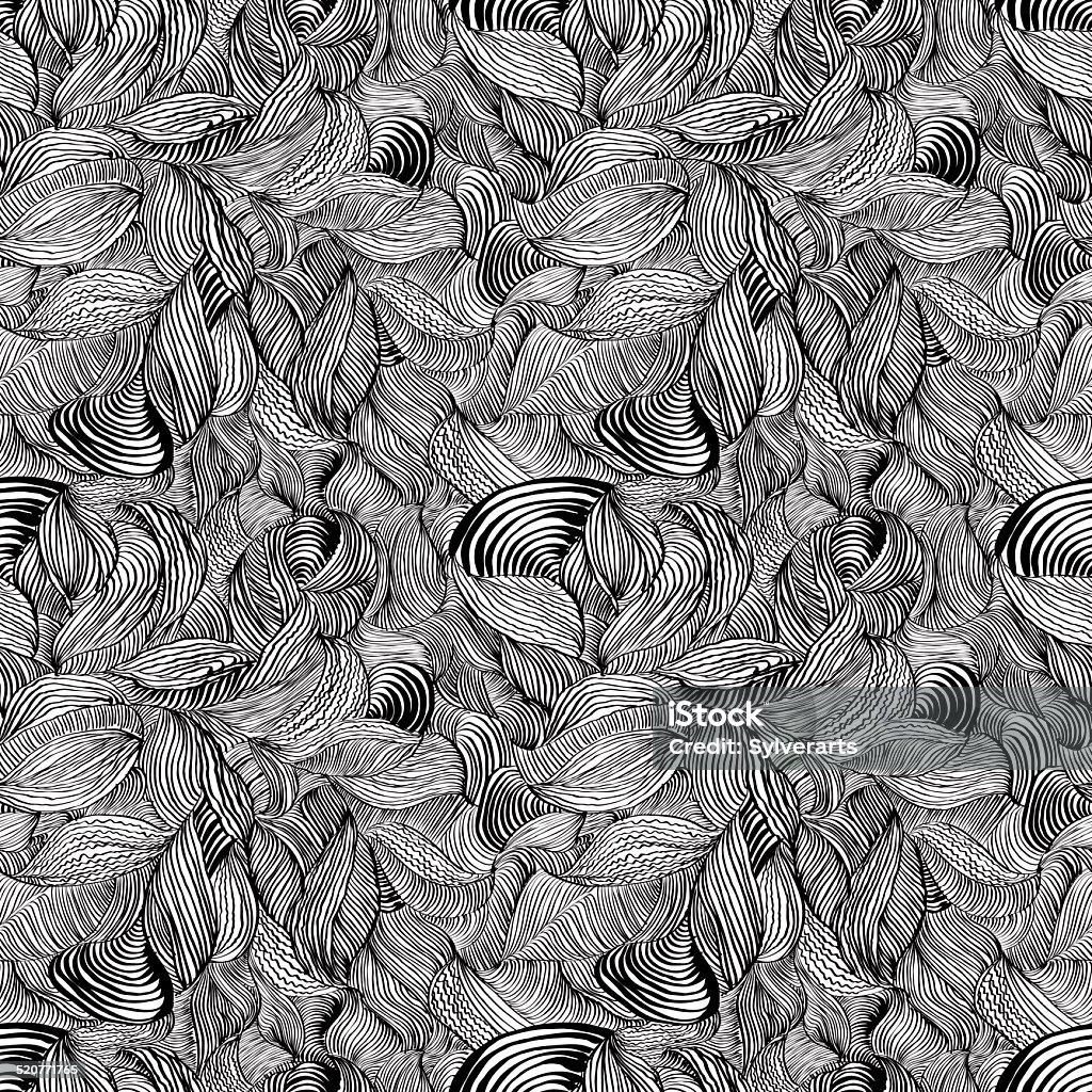 Stylized Pattern Background Black Pattern With Ornamental Stylized Flowers Seamless Wallpaper Stock ...