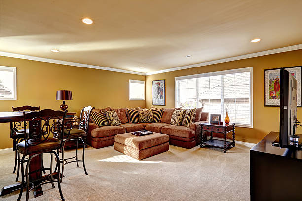 istock Luxury family room with comfortable sofa 520773219