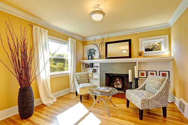 istock Cozy sitting area by the fireplace 520773785