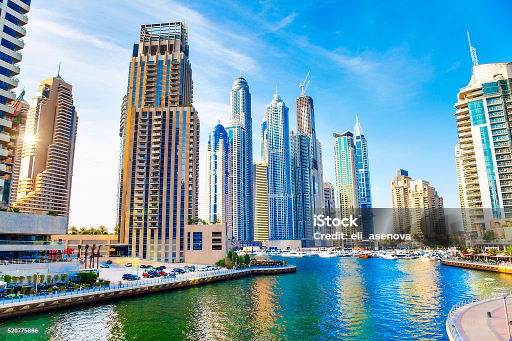 Dubai Marina Skyline Dubai Skyline, United Arab Emirates Dubai Stock Photo