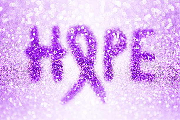 абстрактный эпилепсией или насилием в семье, осведомленность - purple ribbon alzheimers disease alertness стоковые фото и изображения