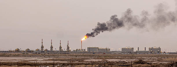 Petroleum refineries in the morning in Iraq