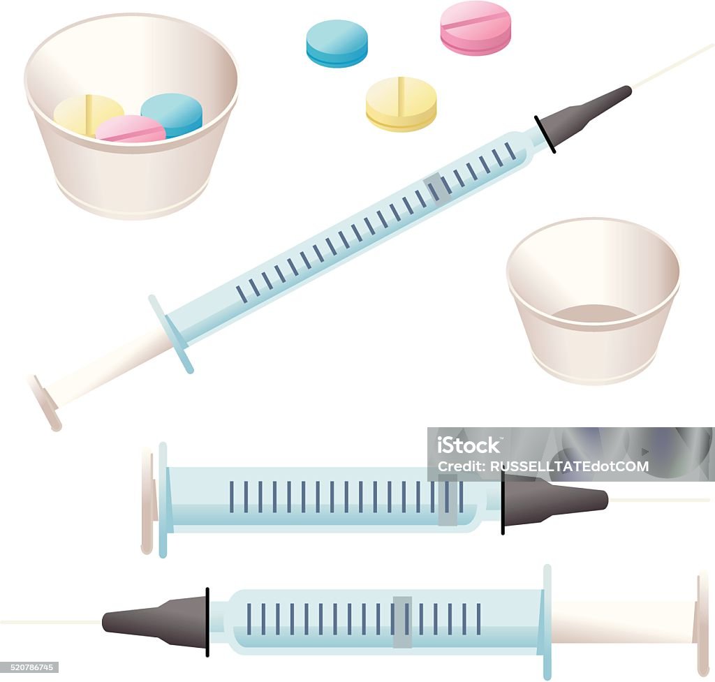 Syringes and Pills http://dl.dropbox.com/u/38654718/istockphoto/Media/download.gif Capsule - Medicine stock vector