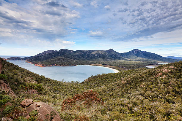 istock Tasmania Wineglass bay top day 520790117