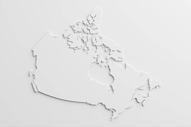 istock paper cutout national map of Canada with isolated background 520790301