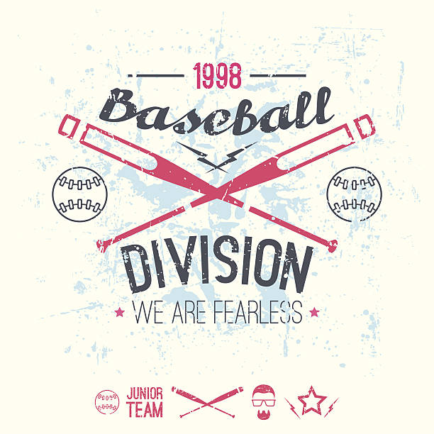 college baseball-abteilung emblem - baseball und softball nachwuchsliga stock-grafiken, -clipart, -cartoons und -symbole