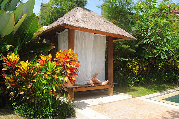 istock Man and woman on a holiday villa 520792133