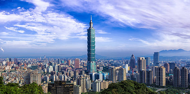 paisagem do centro de taipei, taiwan - taipei - fotografias e filmes do acervo