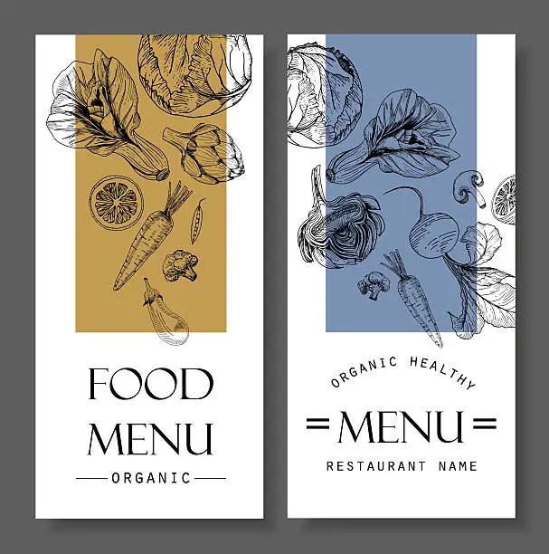 Vector illustration of Restaurant food menu design vegetable organic healthy