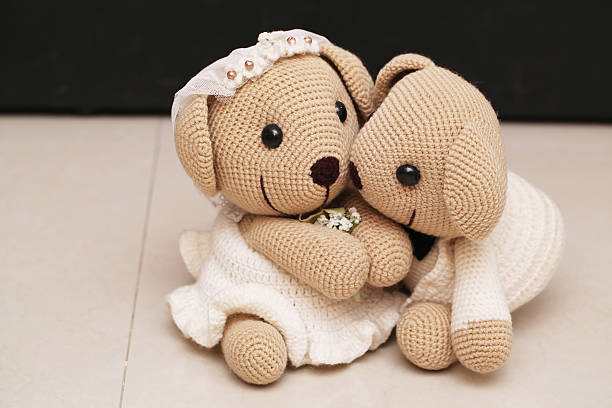 istock bear doll in love, Toy bears with wedding 520797282