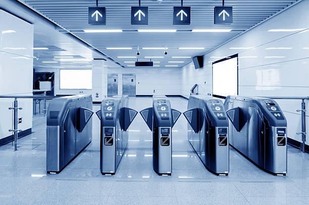 istock Subway station entrance automatic ticket machines 520797424