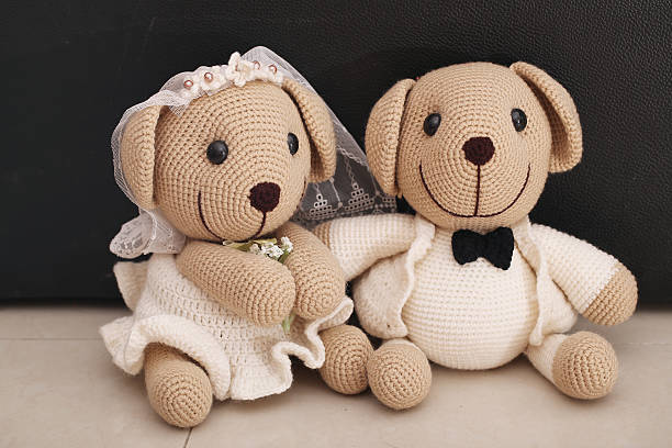istock bear doll in love, Toy bears with wedding 520797680