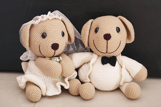 istock bear doll in love, Toy bears with wedding 520797796