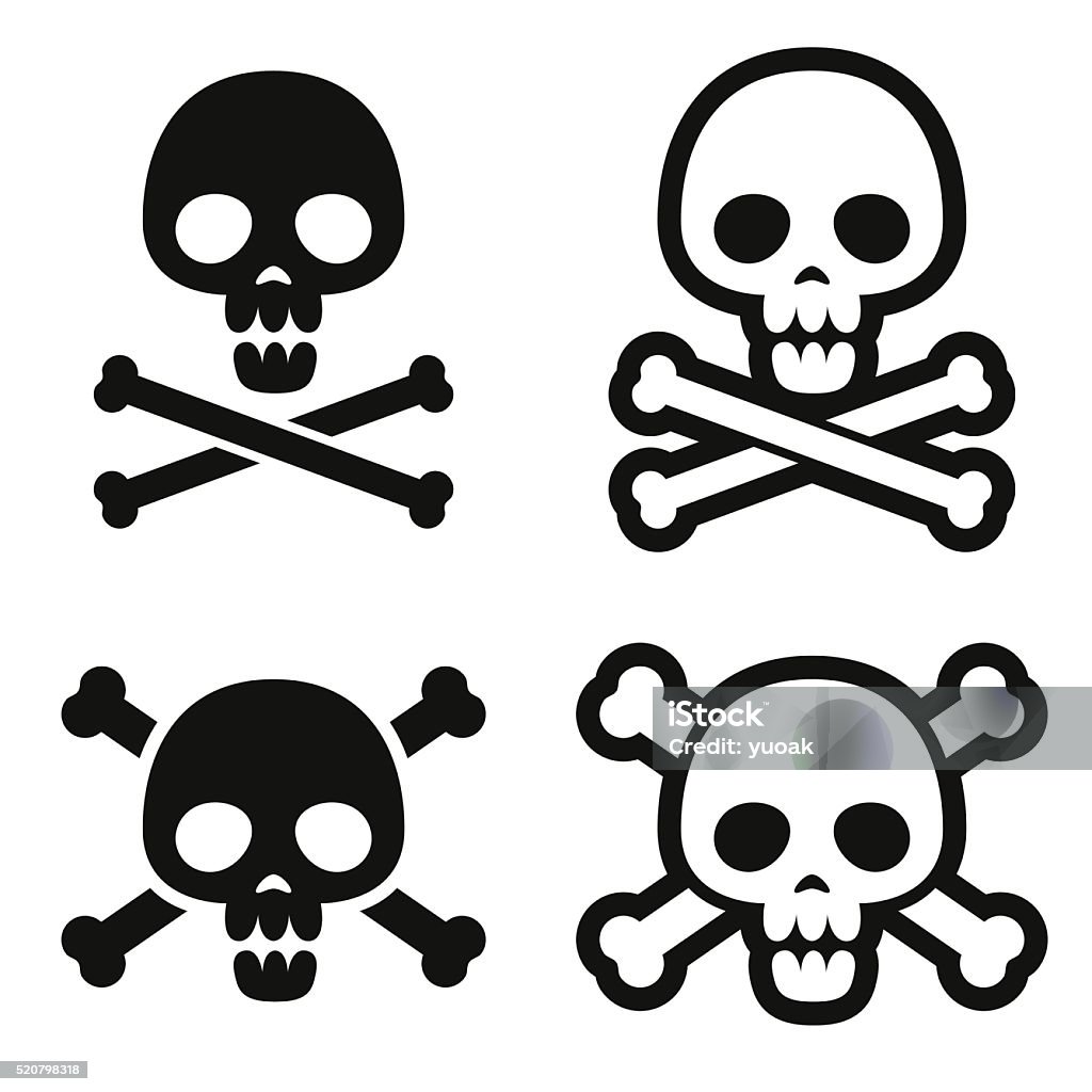 Skull and crossbones icons Skull and crossbones icons. Skull and Crossbones stock vector