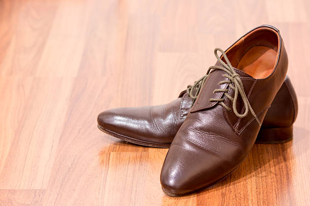 istock pair of men's brown leather shoes 520799962