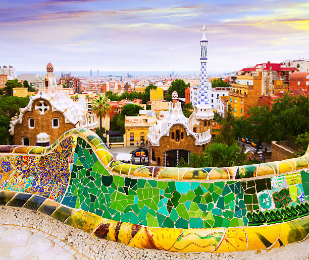 istock Close up view of Park Guell in Barcelona 520800054
