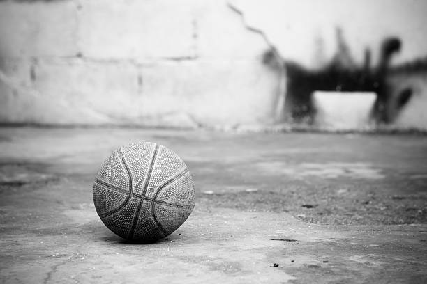 istock Basketball on the cement floor 520800968