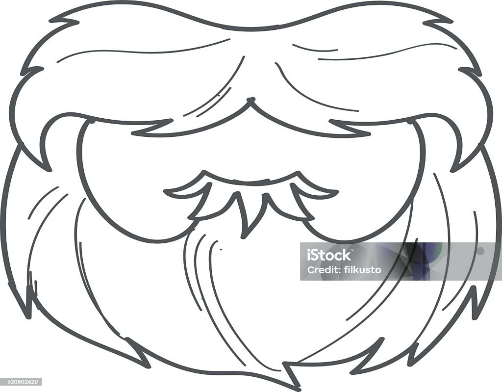 Beard And Mustache Mask In Cartoon Style Outline Drawing Stock Illustration  - Download Image Now - iStock