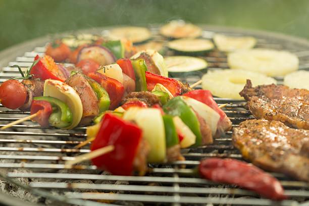 istock Shashliks on the grill 520802786