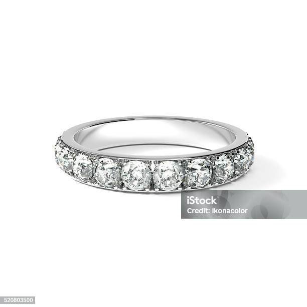Diamond Ring White Background Stock Photo - Download Image Now - Wedding Ring, White Background, Cut Out