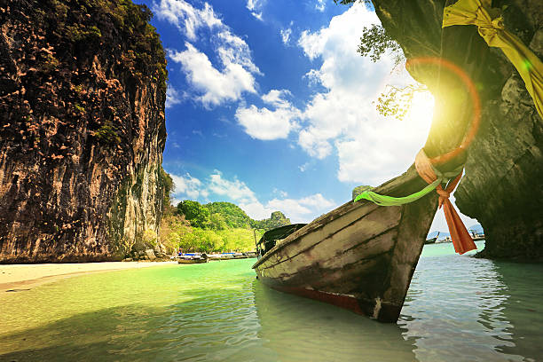 long boat at railay in Krabi, Thailand