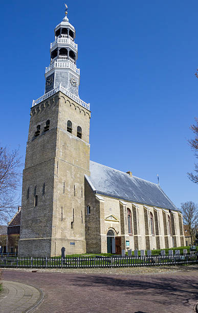 istock Church tower in historical city Hindeloopen 520804170