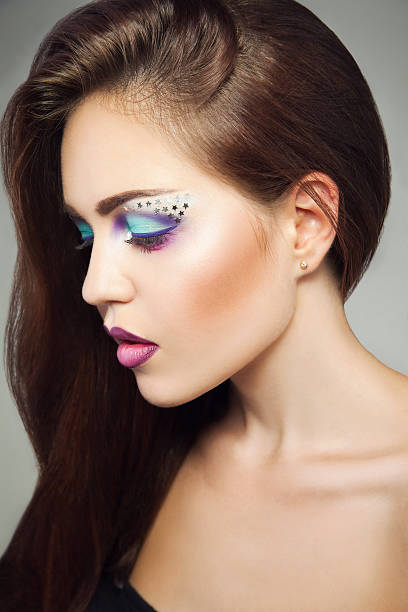 istock Beautiful woman with perfect art make up 520804233